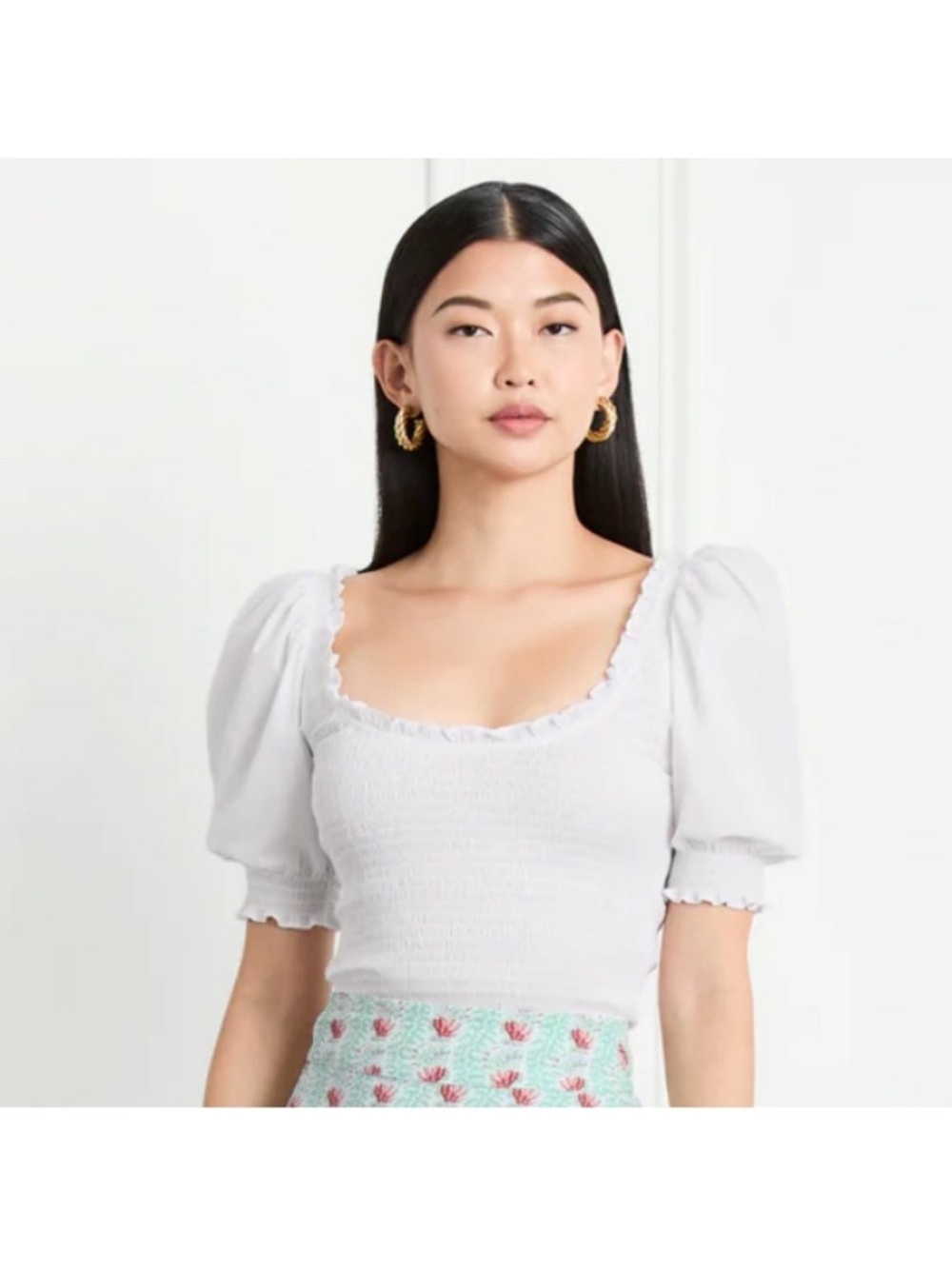 Hill House The Aiko Nap Top White Cotton Sz L